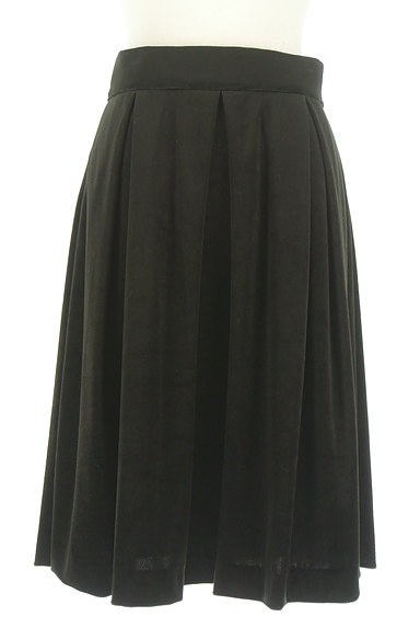 NARA CAMICIE（ナラカミーチェ）の古着「ベロア調フレア黒スカート（スカート）」大画像１へ