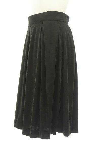NARA CAMICIE（ナラカミーチェ）の古着「ベロア調フレア黒スカート（スカート）」大画像３へ