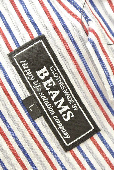 BEAMS（ビームス）の古着「ピンストライプ×トリコロールシャツ（カジュアルシャツ）」大画像６へ