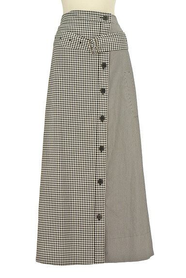 Snidel（スナイデル）の古着「ベルト付きギンガムチェック柄スカート（ロングスカート・マキシスカート）」大画像１へ