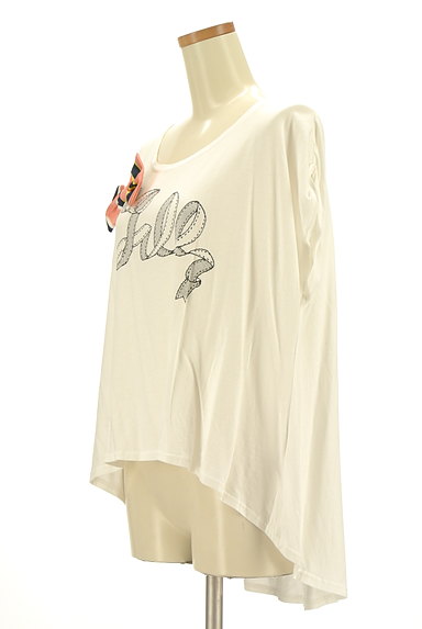JILL by JILLSTUART（ジルバイジルスチュアート）の古着「リボン付きプリントTシャツ（Ｔシャツ）」大画像３へ