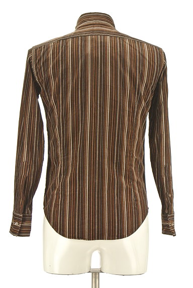 SCHLUSSEL（シュリセル）の古着「ブラウンストライプ柄コーデュロイシャツ（カジュアルシャツ）」大画像２へ