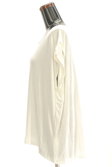 AZUL by moussy（アズールバイマウジー）の古着「ゆったりフレンチ半袖白カットソー（カットソー・プルオーバー）」大画像３へ