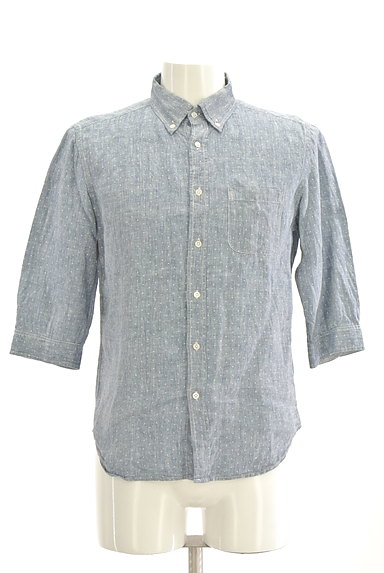 MEN'S BIGI（メンズビギ）の古着「リネン７分袖ドットシャツ（カジュアルシャツ）」大画像１へ