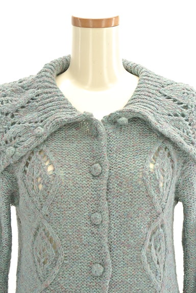 Jocomomola（ホコモモラ）の古着「透かし編み襟付きカーディガン（カーディガン・ボレロ）」大画像４へ
