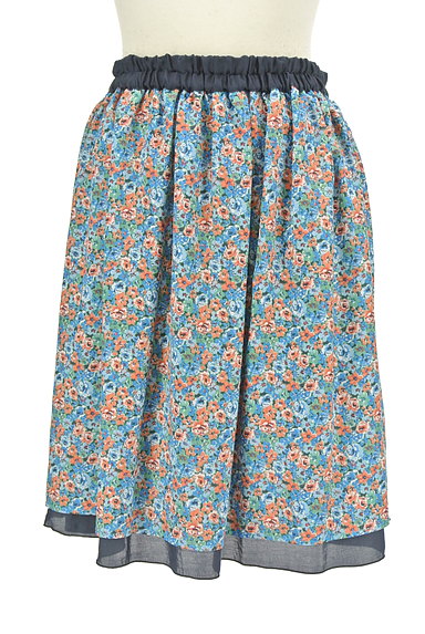 Te chichi（テチチ）の古着「無地×花柄リバーシブルスカート（ミニスカート）」大画像４へ