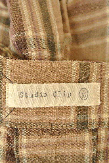 studio CLIP（スタディオクリップ）の古着「チェック柄リネンロングワンピース（ワンピース・チュニック）」大画像６へ