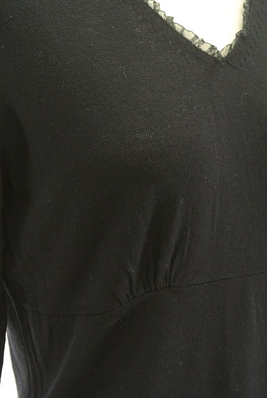 Laura Ashley（ローラアシュレイ）の古着「襟チュールレースの黒ニット（ニット）」大画像５へ