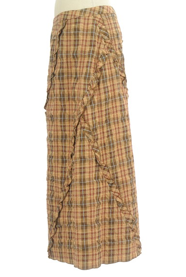 MAX MARA（マックスマーラ）の古着「ガーリーチェック柄フリルロングスカート（ロングスカート・マキシスカート）」大画像３へ