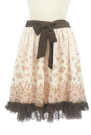 axes femme（アクシーズファム）の古着「ウエストリボン裾レース花柄スカート（スカート）」大画像１へ