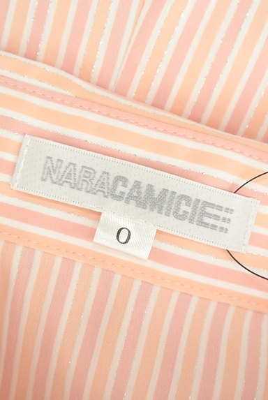 NARA CAMICIE（ナラカミーチェ）の古着「ラメストライプ柄パフスリーブシャツ（カジュアルシャツ）」大画像６へ