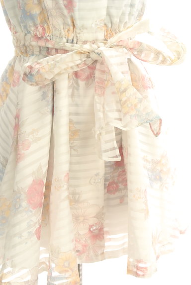 LIZ LISA（リズリサ）の古着「シアーボーダー花柄ワンピース（キャミワンピース）」大画像５へ