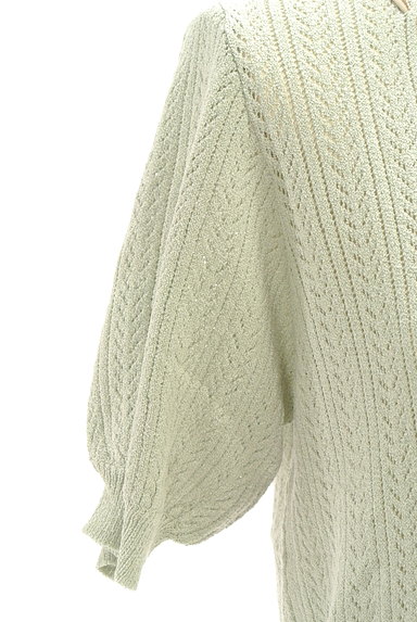 Couture Brooch（クチュールブローチ）の古着「ビジューリボン付き透かし編みニット（ニット）」大画像５へ