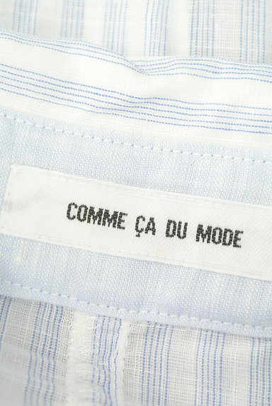 COMME CA DU MODE（コムサデモード）の古着「ストライプロールアップシャツ（カジュアルシャツ）」大画像６へ