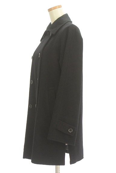 LUI CHANTANT（ルイシャンタン）の古着「ダブルボタン大人シンプル黒コート（コート）」大画像３へ