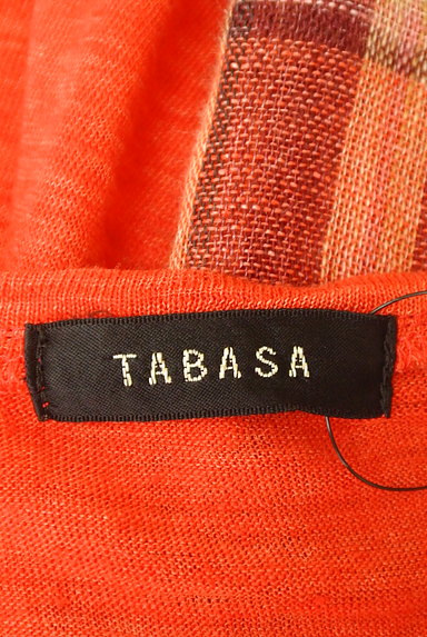 TABASA（タバサ）の古着「チェック柄切替リネン半袖カットソー（カットソー・プルオーバー）」大画像６へ