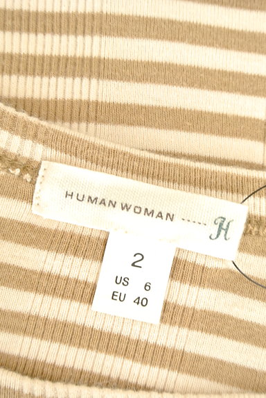 HUMAN WOMAN（ヒューマンウーマン）の古着「ボーダーロングスリーブＴシャツ（Ｔシャツ）」大画像６へ