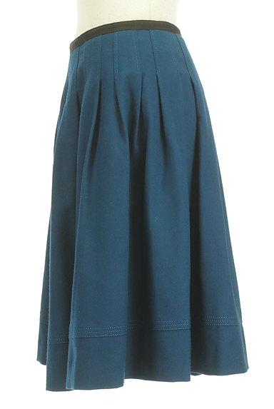 Viaggio Blu（ビアッジョブルー）の古着「ステッチラインひざ丈ギャザースカート（スカート）」大画像３へ