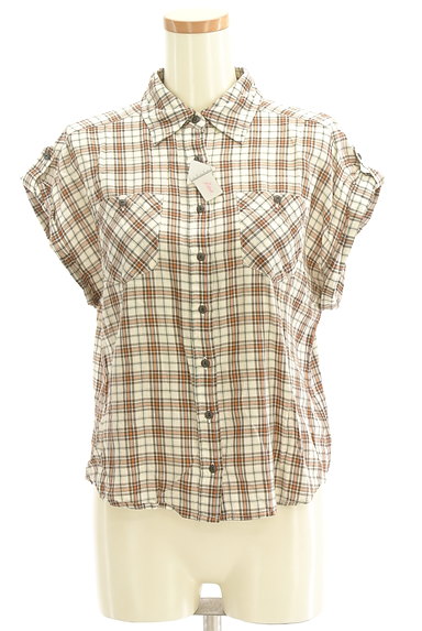 Te chichi（テチチ）の古着「チェック柄フレンチ半袖シャツ（カジュアルシャツ）」大画像４へ