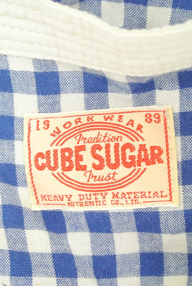 CUBE SUGAR（キューブシュガー）の古着「レイヤード風チェック柄プルオーバー（カットソー・プルオーバー）」大画像６へ
