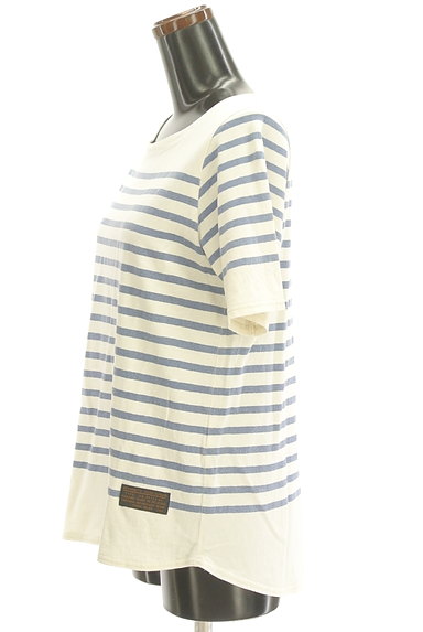 CUBE SUGAR（キューブシュガー）の古着「ラウンド裾ボーダーTシャツ（Ｔシャツ）」大画像３へ