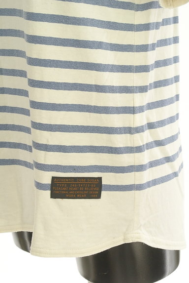 CUBE SUGAR（キューブシュガー）の古着「ラウンド裾ボーダーTシャツ（Ｔシャツ）」大画像４へ