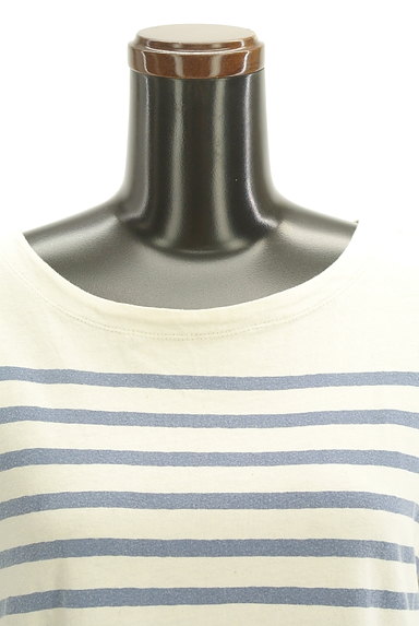 CUBE SUGAR（キューブシュガー）の古着「ラウンド裾ボーダーTシャツ（Ｔシャツ）」大画像５へ