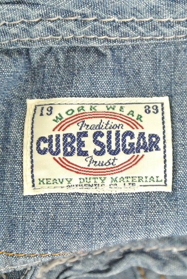 CUBE SUGAR（キューブシュガー）の古着「ウォッシュデニムロングシャツ（ワンピース・チュニック）」大画像６へ