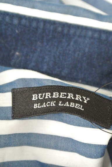 BURBERRY BLACK LABEL（バーバリーブラックレーベル）の古着「ワンポイントボーダーシャツ（カジュアルシャツ）」大画像６へ
