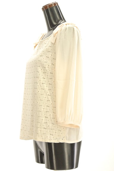 Couture Brooch（クチュールブローチ）の古着「ガーリー肩リボンシフォントップス（カットソー・プルオーバー）」大画像３へ