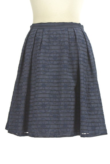 LAISSE PASSE（レッセパッセ）の古着「花刺繍×ボーダーミディ丈スカート（スカート）」大画像１へ