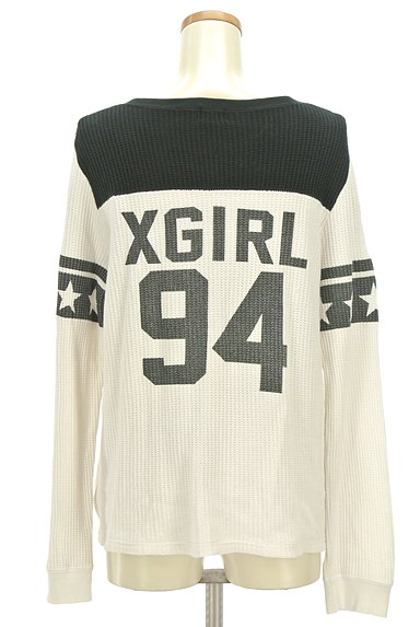 X-girl（エックスガール）の古着「後ろロゴ長袖ワッフルカットソー（Ｔシャツ）」大画像２へ