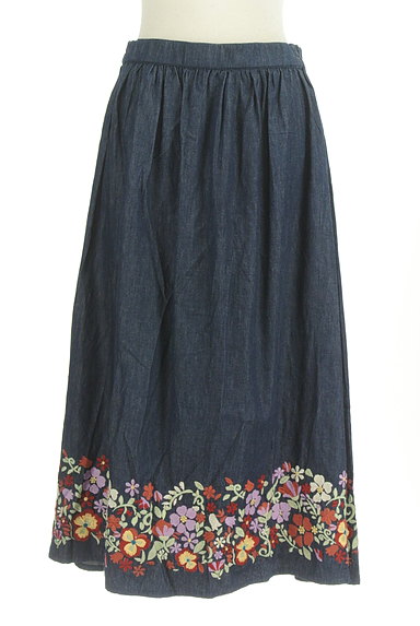 Clice de Paris（クリシェドゥパリス）の古着「フラワー刺繍ミモレ丈スカート（ロングスカート・マキシスカート）」大画像１へ