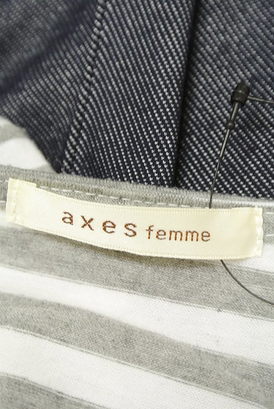 axes femme（アクシーズファム）の古着「デニム切替ボーダーカットソー（カットソー・プルオーバー）」大画像６へ