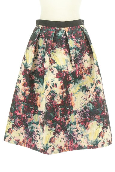 NATURAL BEAUTY（ナチュラルビューティ）の古着「花柄風絞りカラーミモレ丈スカート（スカート）」大画像１へ