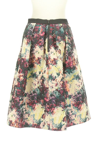 NATURAL BEAUTY（ナチュラルビューティ）の古着「花柄風絞りカラーミモレ丈スカート（スカート）」大画像２へ