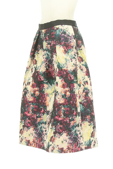 NATURAL BEAUTY（ナチュラルビューティ）の古着「花柄風絞りカラーミモレ丈スカート（スカート）」大画像３へ