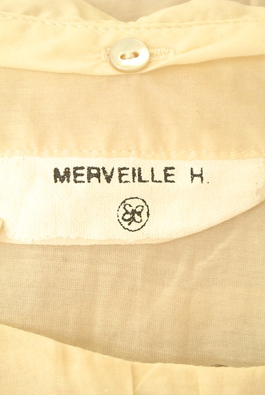 MERVEILLE H.（メルベイユアッシュ）の古着「襟付きブラウス風ミニワンピース（ワンピース・チュニック）」大画像６へ
