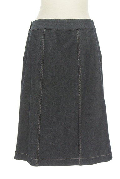 LEILIAN（レリアン）の古着「ブラックデニム風ひざ丈スカート（スカート）」大画像２へ