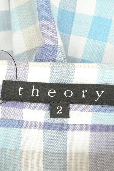 theory（セオリー）の古着「マルチチェック柄透けロングシャツ（カジュアルシャツ）」大画像６へ