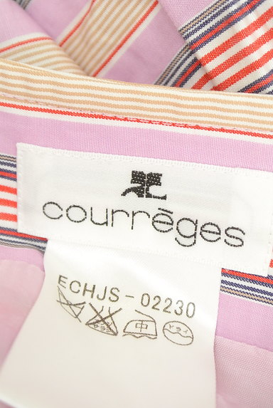 Courreges（クレージュ）の古着「マルチボーダータックフレアスカート（スカート）」大画像６へ