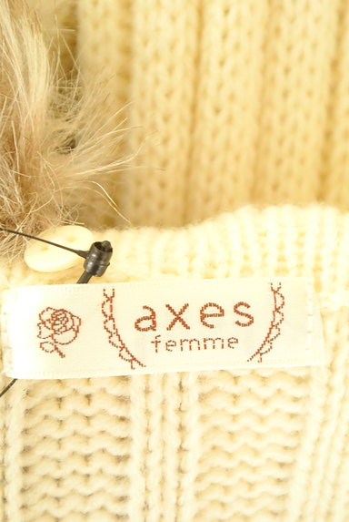 axes femme（アクシーズファム）の古着「ファーティペット付きケーブルニット（ニット）」大画像６へ
