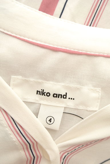 niko and...（ニコ アンド）の古着「ストライプ柄オープンカラーシャツ（ブラウス）」大画像６へ