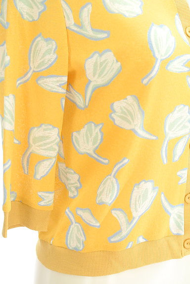 Cynthia Rowley（シンシアローリー）の古着「からし花柄５分袖カーディガン（カーディガン・ボレロ）」大画像５へ