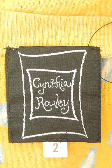 Cynthia Rowley（シンシアローリー）の古着「からし花柄５分袖カーディガン（カーディガン・ボレロ）」大画像６へ