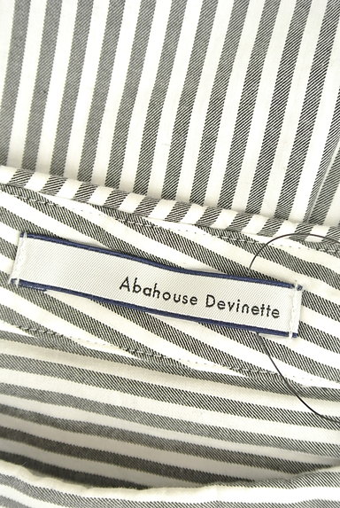 Abahouse Devinette（アバハウスドゥヴィネット）の古着「ロールカラーストライプ柄ブラウス（カットソー・プルオーバー）」大画像６へ