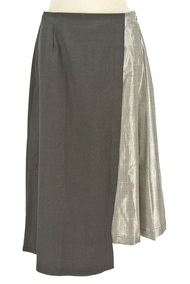 MERVEILLE H.（メルベイユアッシュ）の古着「メタリックラップ風ミモレ丈スカート（スカート）」大画像１へ