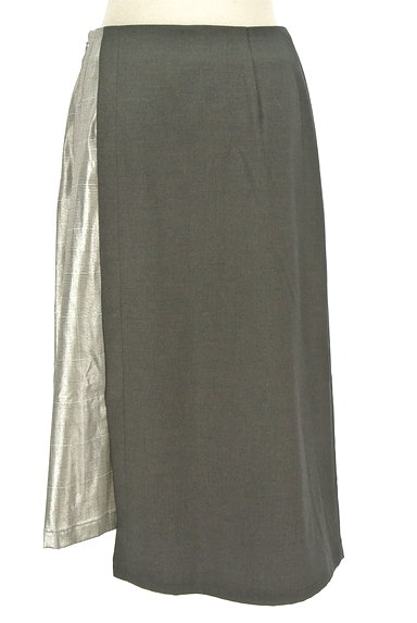 MERVEILLE H.（メルベイユアッシュ）の古着「メタリックラップ風ミモレ丈スカート（スカート）」大画像２へ