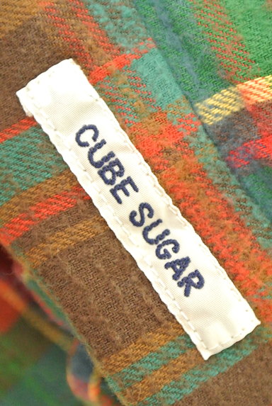 CUBE SUGAR（キューブシュガー）の古着「タータンチェックシャツワンピース（ワンピース・チュニック）」大画像６へ