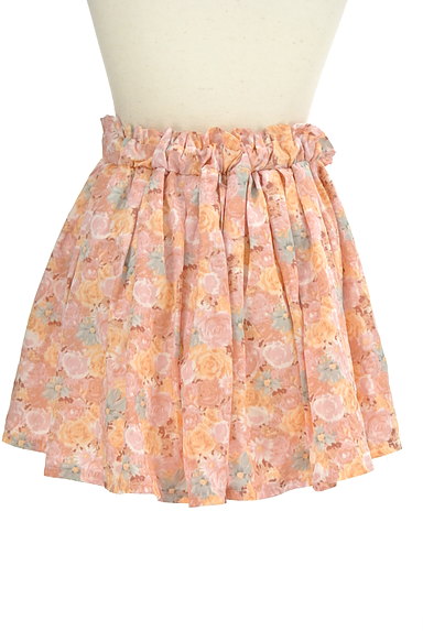 LIZ LISA（リズリサ）の古着「花柄タックフレアミニスカート（ミニスカート）」大画像２へ